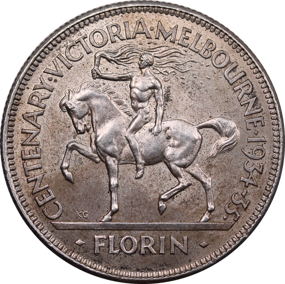 1934/35 Centenary Florin EF
