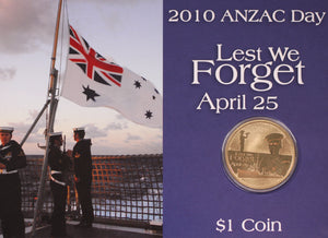Anzac Day 2010 $1 Coin in Card