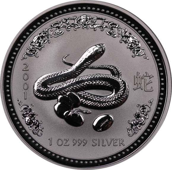 2001 Year of the Snake 1oz Silver Coin