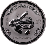 2001 Year of the Snake 1oz Silver Coin