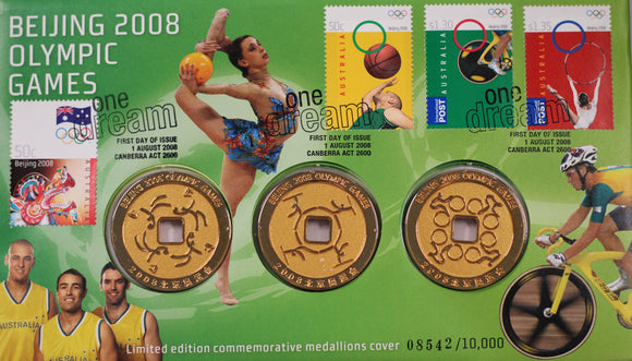 2008 Beijing Olympic Games Medallion Trio