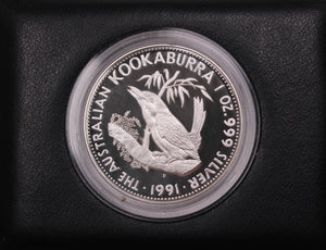 1991 Kookaburra 1oz $5 Silver Coin