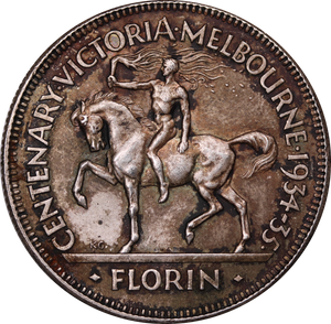 1934/35 Centenary Florin EF