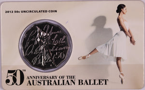 2012 50 Cent Coin Ballet 50th Anniversary Carded UNC