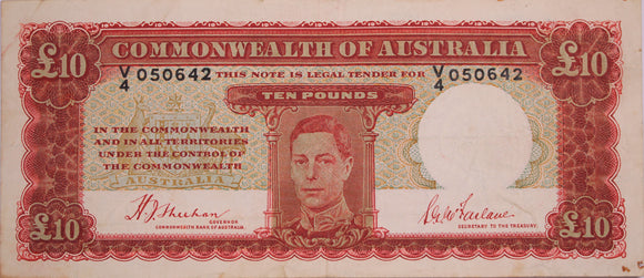 1940 Sheehan/McFarlane Ten Pound Note about Fine