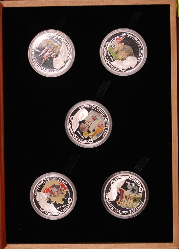 2008 Early Governors of Australia 1oz Silver Proof 5 Coin Collection