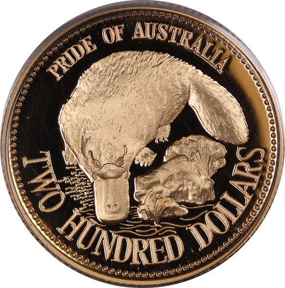 1990 The Pride of Australia Platypus $200 Gold Proof Coin