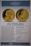 History of Australian Coinage 1857 Sydney Mint Type II Sovereign