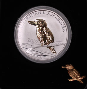 2007 1oz Silver Gilded Kookaburra Coin