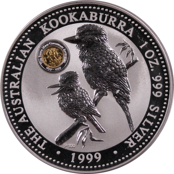 1999 Kookaburra 1oz Silver Coin w/ Sovereign Privy Mark