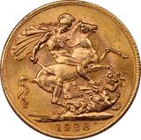 1928 South African Mint Sovereign aUNC