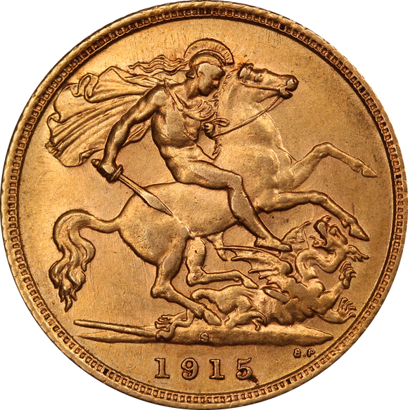 1915 Sydney Mint Gold Half Sovereign aEF