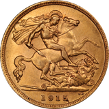 1915 Sydney Mint Gold Half Sovereign aEF