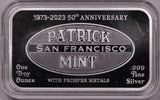 2023 Patrick Mint & Prosper Metals Prairie Schooner, Covered Wagon 1oz Silver Bar