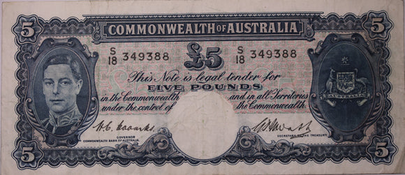 Five Pounds 1949 Coombs/Watt Fine