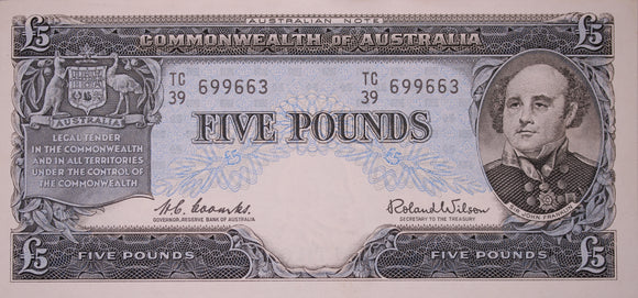 Five Pounds 1960 Coombs/Wilson aUNC