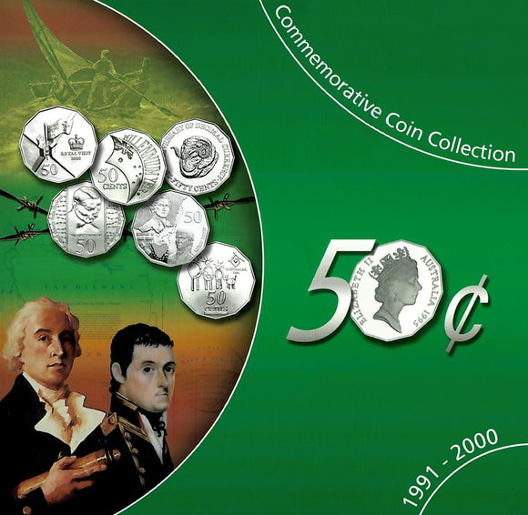 50c 1991 To 2000 Commemorative Uncirculated 6 Coin Collection