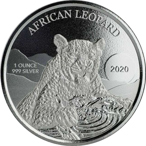 2020 Ghana African Leopard 1oz Silver Coin