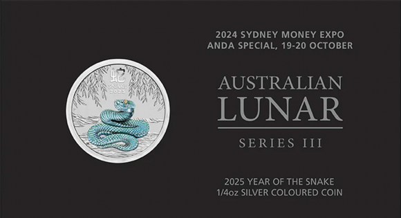 2025 Sydney Money Expo Year Of The Snake 1/4oz Silver Coloured Coin