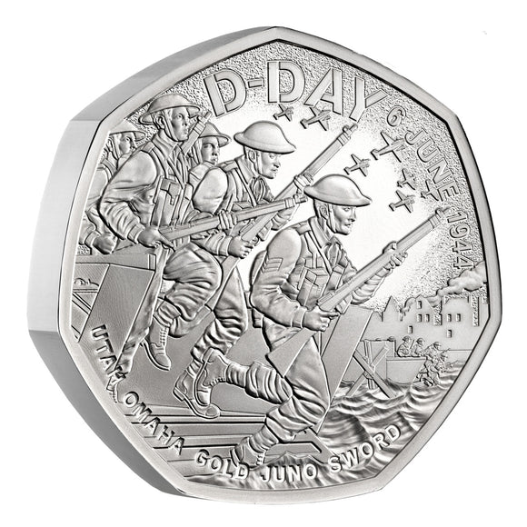 D-Day 2024 UK 50p Silver Piedfort Proof Coin