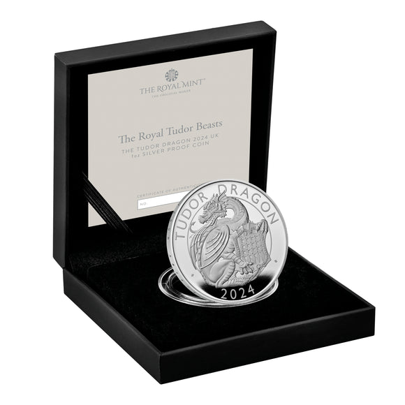 The Royal Tudor Beasts The Tudor Dragon 2024 UK 1oz Silver Proof Coin