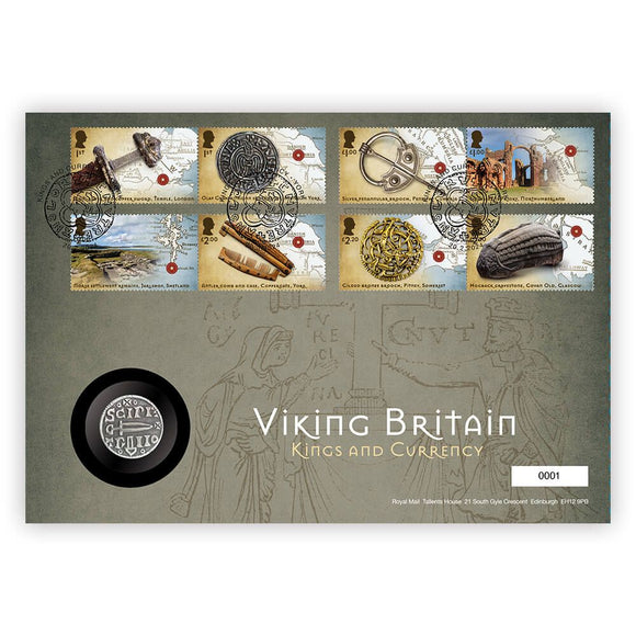 Royal Mail Viking Britain Medal Cover - Replica Viking Coin from York