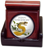 2010 $1 Deadly and Dangerous Eastern Brown Snake 1oz Silver Coloured Proof Coin