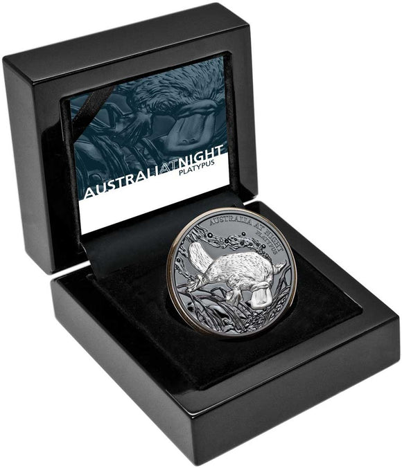 2018 Platypus at Night 1oz Silver Black Proof Coin