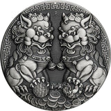 2021 Double Pixiu 2oz Antiqued Silver Coin