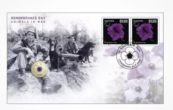 2024 Purple Poppy War Animals Remembrance $2 PNC