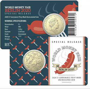 2020 $1 WMF Berlin Currywurst Privy Mark UNC