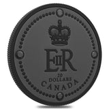 2022 Canada $20 1oz Silver & Black Rhodium Elizabeth II Royal Cypher Gem Proof Coin