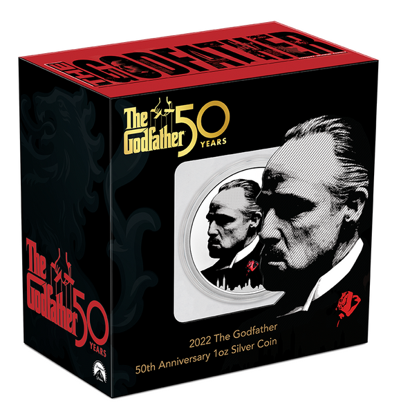 2022 The Godfather 50th Anniversary 1oz Silver Red Rose Coin