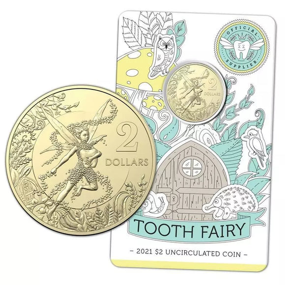 Tooth Fairy 2021 $2 Uncirculated Coin in Card