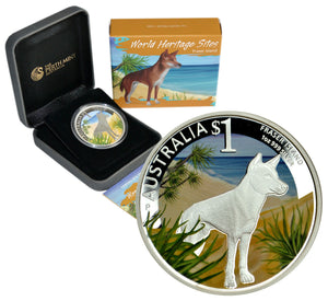 2013 $1 World Heritage Sites Fraser Island 1oz Silver Coloured Proof Coin