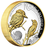 2023 Australian Kookaburra 2oz Silver Proof High Relief Gilded Coin