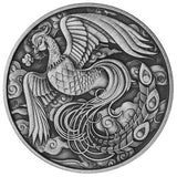 2023 Chinese Myths and Legends Phoenix 1oz Silver Antiqued Coin in Card