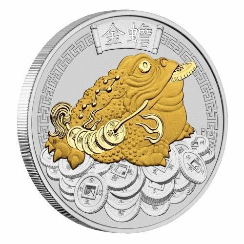 2018 1oz Gilded Money Toad Silver Proof Coin