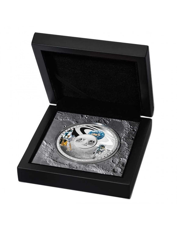 2019 Anniversary of the Moon Landing 50g Silver Proof Domed Coin