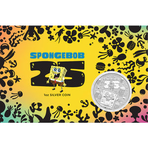 SpongeBob SquarePants 25th Anniversary 2024 1oz Silver Coin in Card