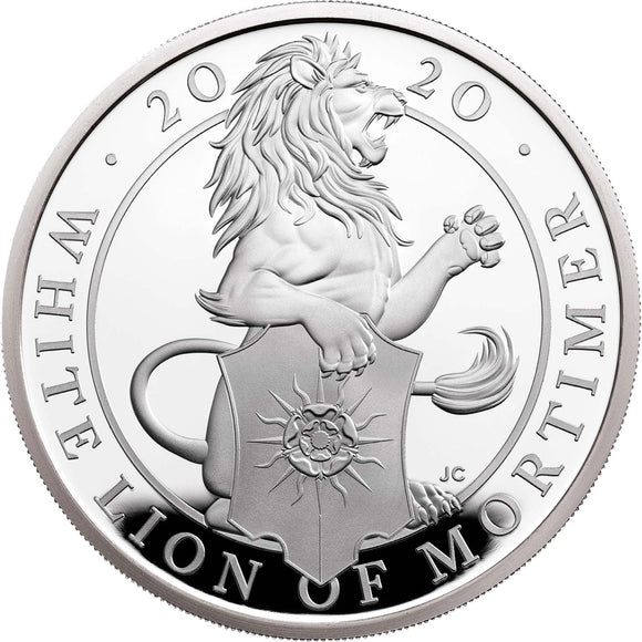 2020 White Lion of Mortimer Queens Beasts 1oz Silver Proof Coin (Missing Box)