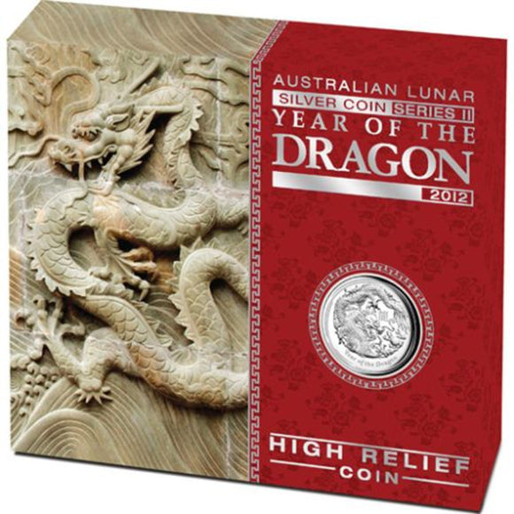 2012 Lunar Year of the Dragon 1oz Silver High Relief Proof Coin
