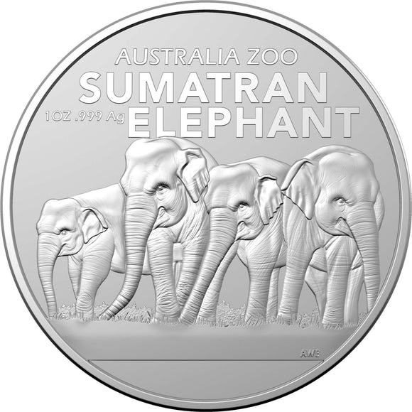 2022 Australia Zoo Sumatran Elephant 1oz Silver Coin