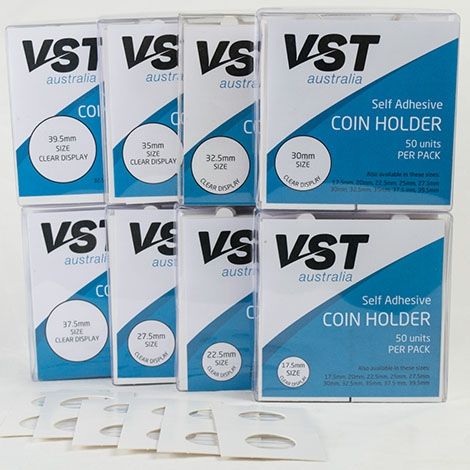 35mm 2x2 Self Adhesive Coin Holder (Pack of 50) - 50c Size