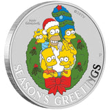 2022 The Simpsons Season’s Greetings 1oz Silver Coloured Coin in Card