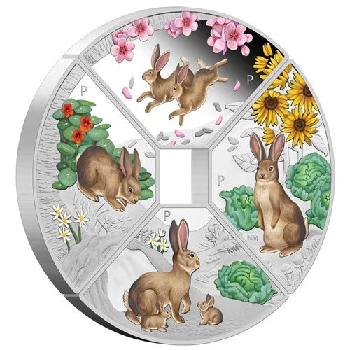 2023 Year of the Rabbit Quadrant Four Coin 1oz Silver Proof Coin