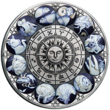 2022 Signs of Zodiac 5oz Silver Antiqued Coloured Coin