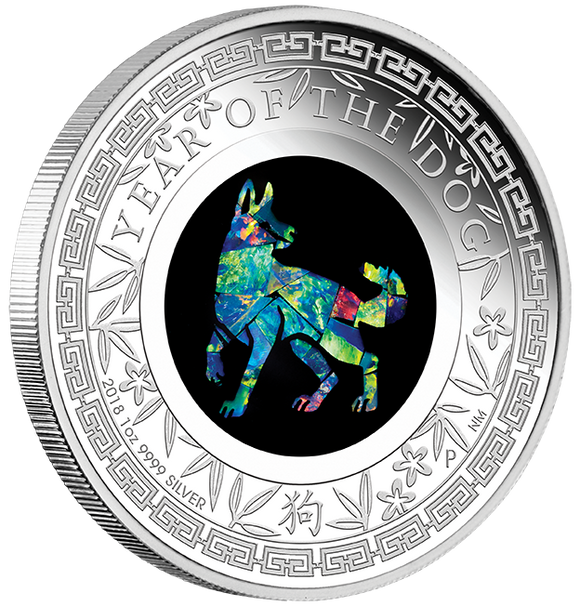 2018 Lunar Year of the Dog 1oz Silver Opal Coin