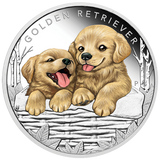 2018 Puppies Golden Retriever 1/2oz Silver Proof Coin