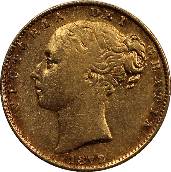 1872/1 Melbourne Mint Overdate Sovereign gVF